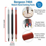 Bergeon 7404-2 Set of 3 Watch Hand Install Setting Tools Dual Sided with Replaceable Tips